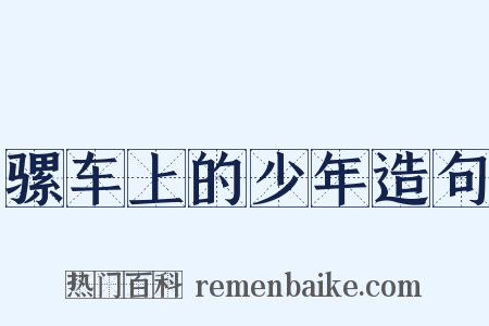 骡车上的少年造句是什么意思的图片